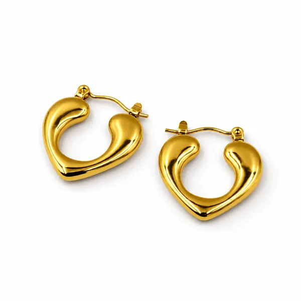 Golden_Stainless_Steel_18K_Gold_Plated_Liquid_Gold_Hoop_Earring_For_Women