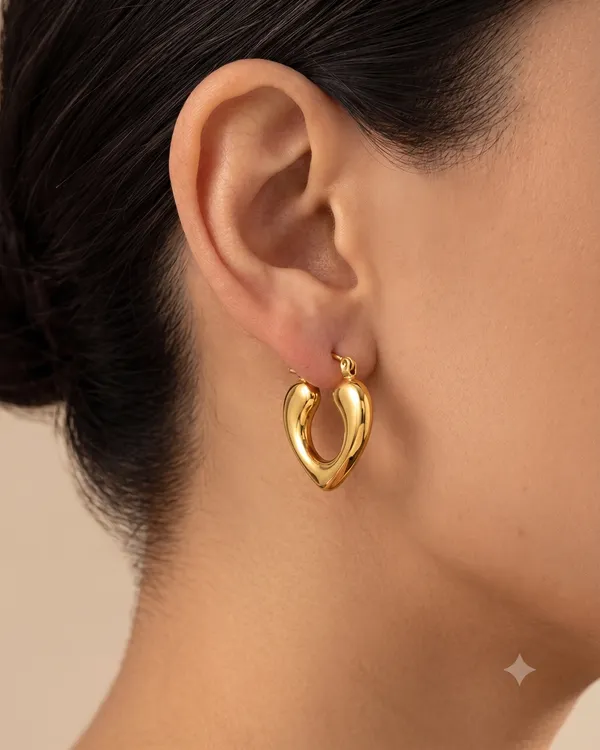 Golden_Stainless_Steel_18K_Gold_Plated_Liquid_Gold_Hoop_Earring_For_Women