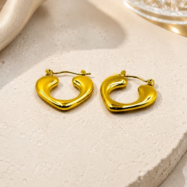Golden_Stainless_Steel_18K_Gold_Plated_Liquid_Gold_Hoop_Earring_For_Women