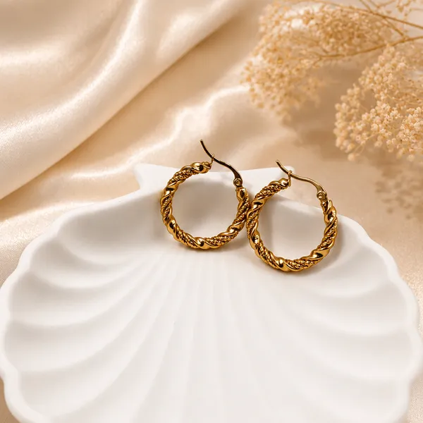 Rose_Gold_Stainless_Steel_Twisted_Luxe_Hoop_Earring_For_Women