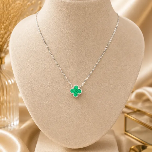 Golden_Green_Stainless_Steel_Bloom_Necklace_For_Women