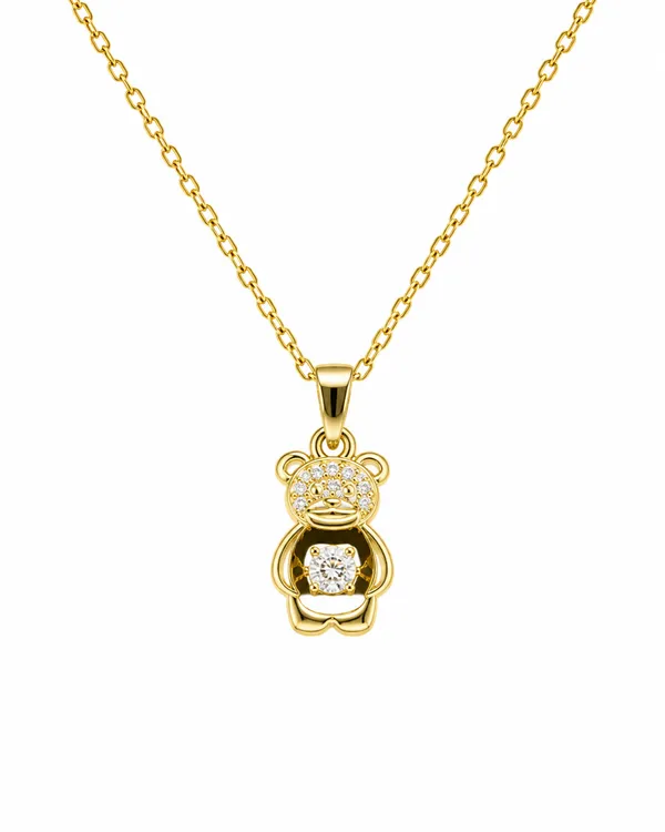 Golden_Stainless_Steel_18K_Gold_Plated_Teddy_Charm_Necklace_For_Women