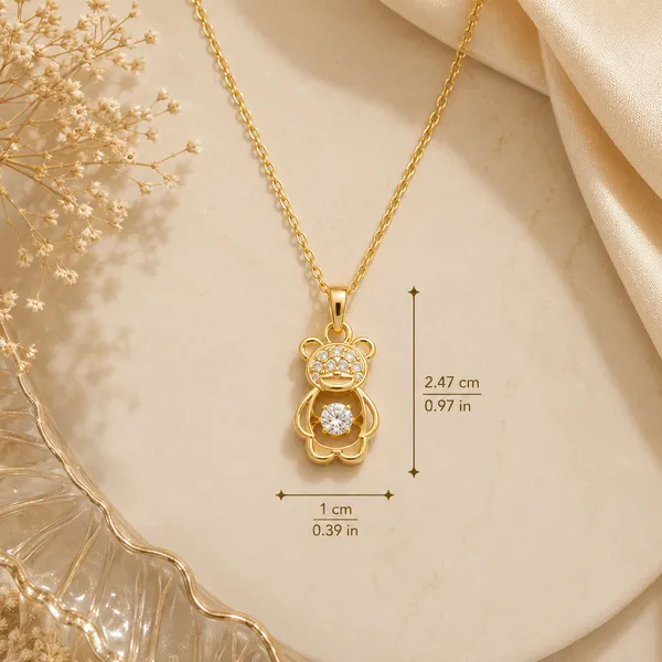 Golden_Stainless_Steel_18K_Gold_Plated_Teddy_Charm_Necklace_For_Women