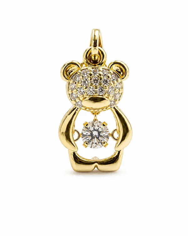 Golden_Stainless_Steel_18K_Gold_Plated_Teddy_Charm_Necklace_For_Women