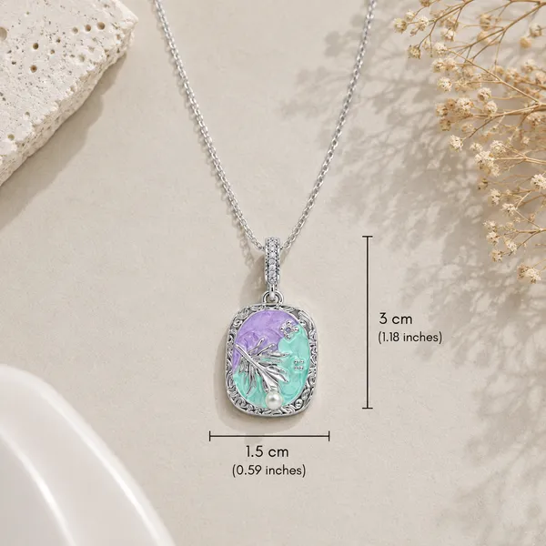 Silver_Stainless_Steel_Lavender_Tide_Necklace_For_Women