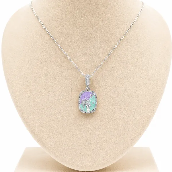 Silver_Stainless_Steel_Lavender_Tide_Necklace_For_Women
