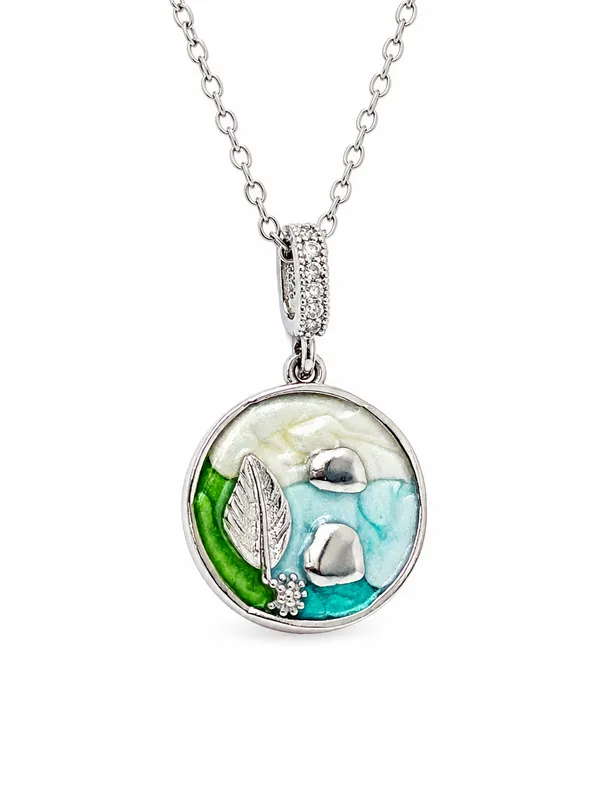 Silver_Stainless_Steel_Nature_Harmony_Pendant_For_Women