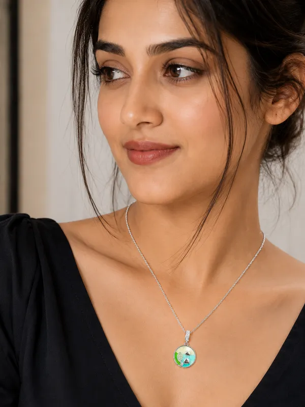 Silver_Stainless_Steel_Nature_Harmony_Pendant_For_Women