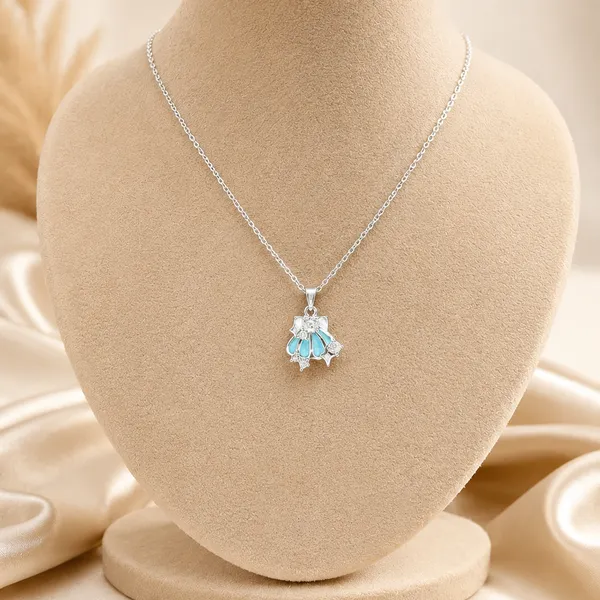 Golden_Blue_Stainless_Steel_Ocean_Whisper_Necklace_For_Women
