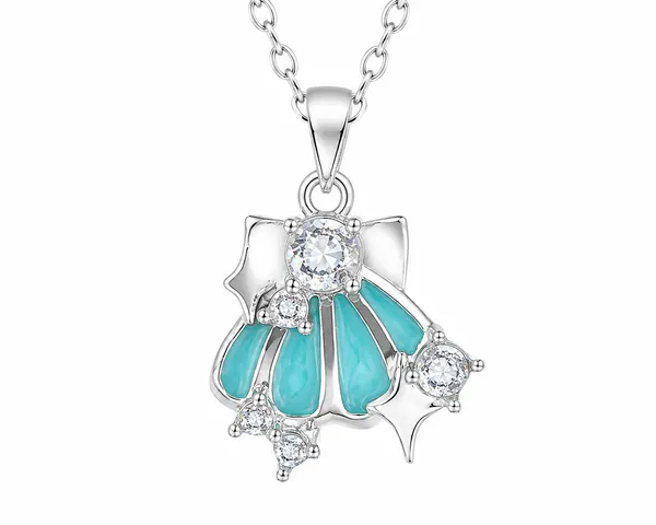Golden_Blue_Stainless_Steel_Ocean_Whisper_Necklace_For_Women