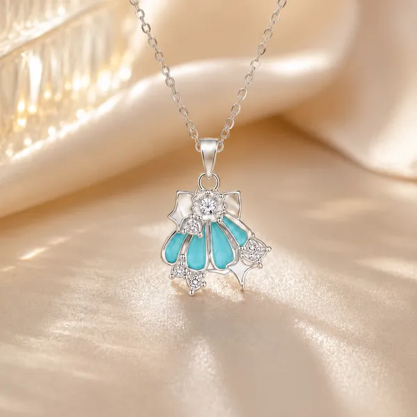 Golden_Blue_Stainless_Steel_Ocean_Whisper_Necklace_For_Women