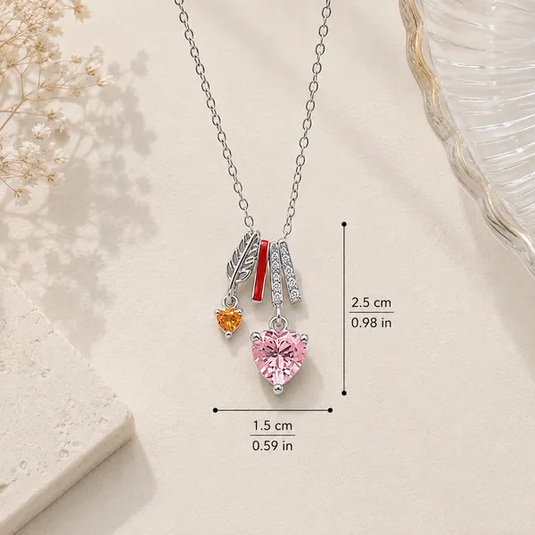 Golden_Stainless_Steel_Silver_Plated_Scarlet_Heart_Charm_Necklace_For_Women