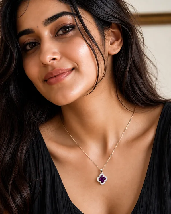 Golden_Purple_Stainless_Steel_Clover_Pendant_For_Women