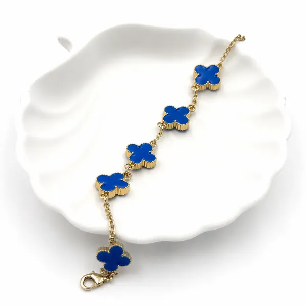 Golden_Blue_Stainless_Steel_Clover_Bracelet_For_Women