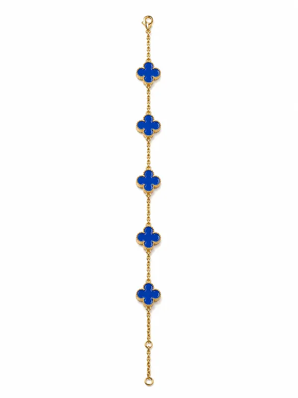 Golden_Blue_Stainless_Steel_Clover_Bracelet_For_Women