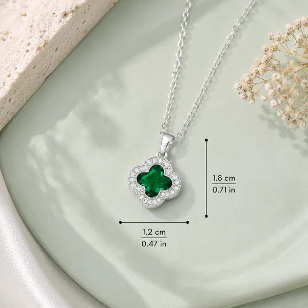Golden_Stainless_Steel_Emerald_Clover_Pendant_For_Women