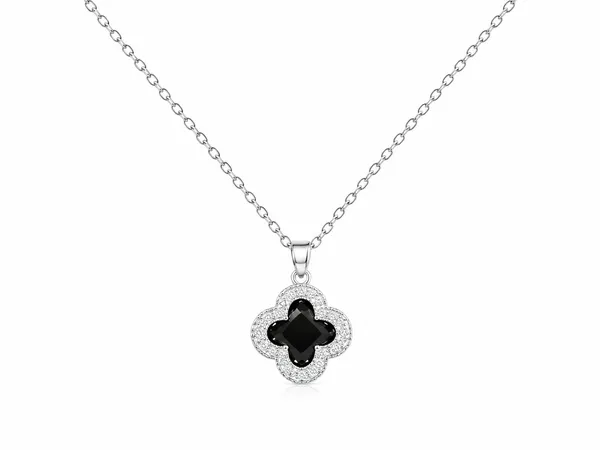 Golden_Black_Stainless_Steel_Clover_Necklace_For_Women