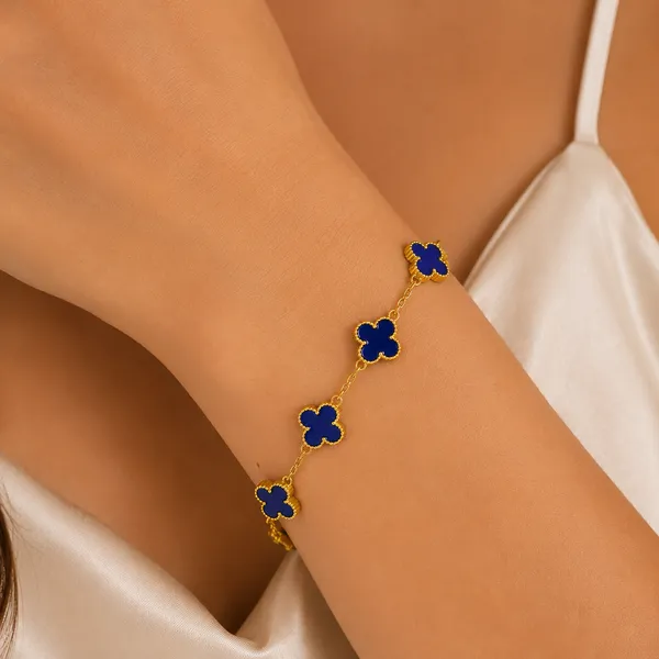 Golden_Navy_Stainless_Steel_Navy_Clover_Bracelet_For_Women