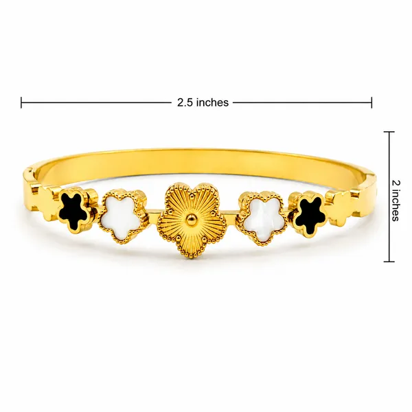 Golden_Stainless_Steel_18K_Gold_Plated_Fleur_Clover_Bracelet_For_Women