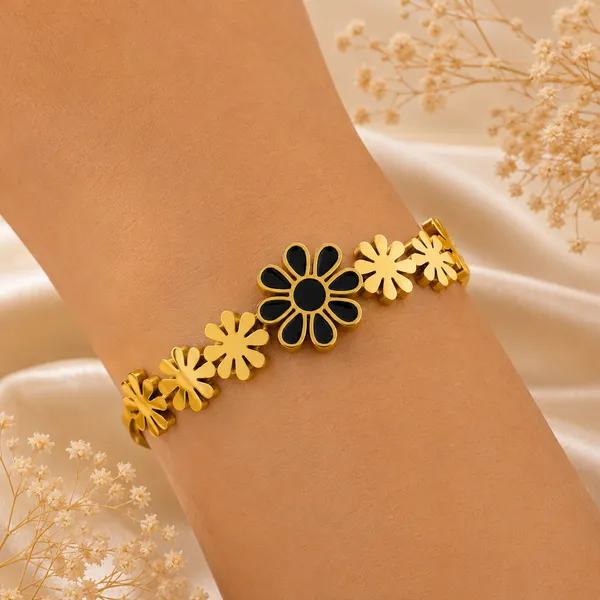 Golden_Stainless_Steel_18K_Gold_Plated_Midnight_Bloom_Bracelet_For_Women