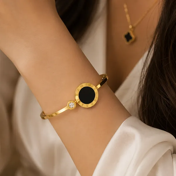 Golden_Stainless_Steel_18K_Gold_Plated_Roman_Bracelet_For_Women