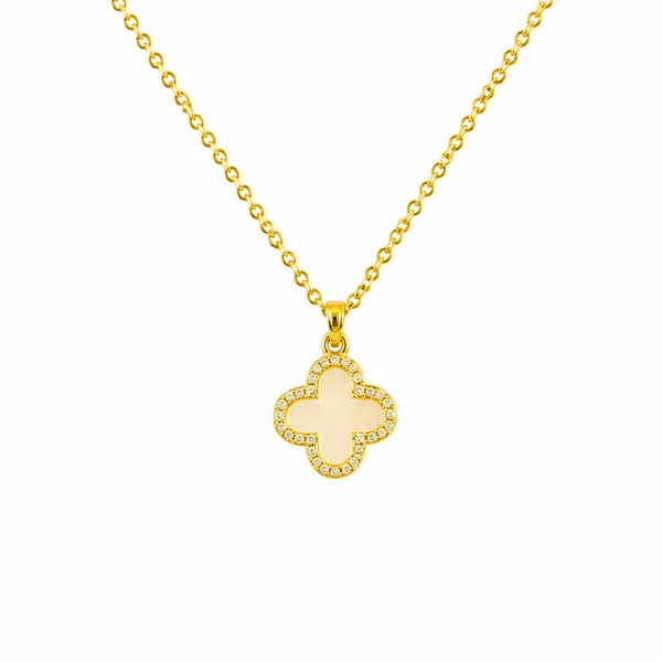 Golden_Stainless_Steel_18K_Gold_Plated_Clover_Pendant_For_Women