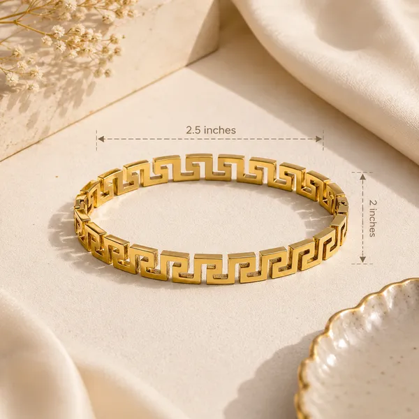 Golden_Stainless_Steel_18K_Gold_Plated_Maze_Bracelet_For_Women