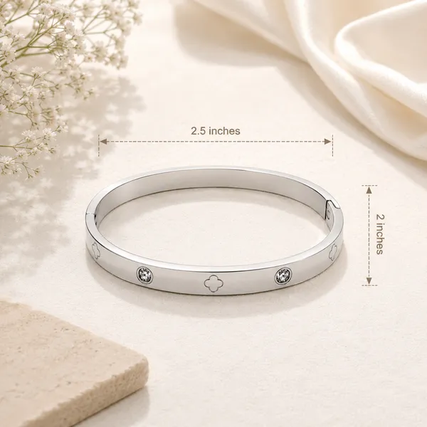 Silver_Stainless_Steel_Clover_Crystal_Bracelet_For_Women