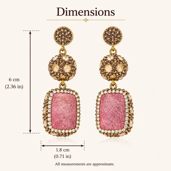 Pink_Druzy_Stone_Drop_Earring_For_Women