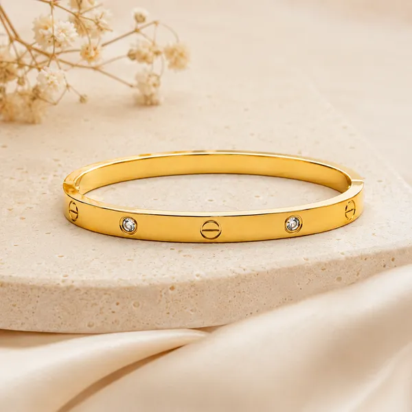 Golden_Stainless_Steel_18K_Gold_Crystal_Screw_Bangle_Bracelet_For_Women