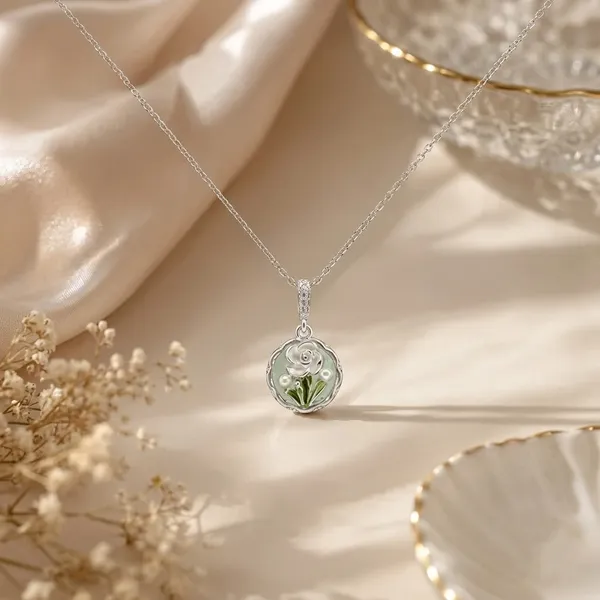 Silver_Stainless_Steel_Pearl_Bloom_Necklace_For_Women