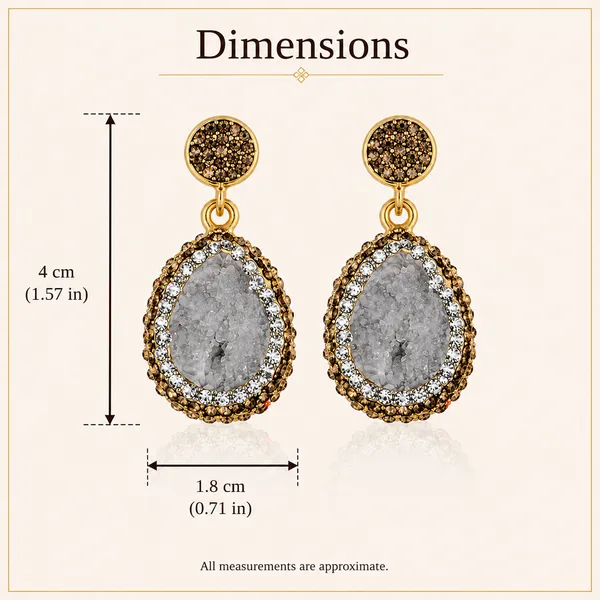 Grey_Druzy_Stone_Drop_Earring_For_Women
