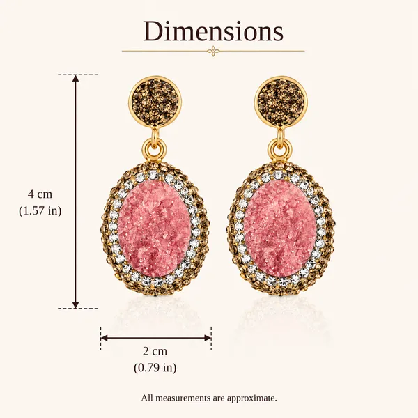 Pale_Pink_Druzy_Stone_Drop_Earring_For_Women