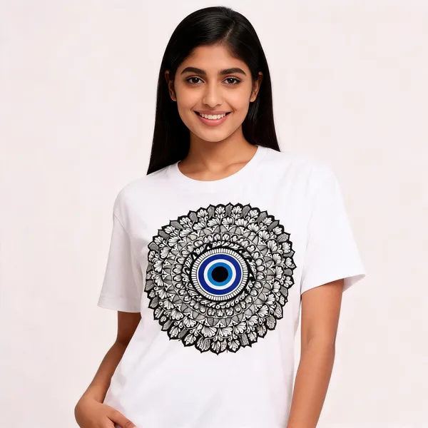 White_Cotton_Regular_Fit_Mandala_Graphic_T-Shirt_For_Women