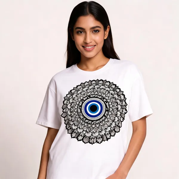 White_Cotton_Regular_Fit_Mandala_Graphic_T-Shirt_For_Women