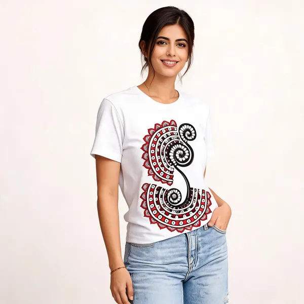 White_Cotton_Regular_Fit_Paisley_Graphic_T-Shirt_For_Women