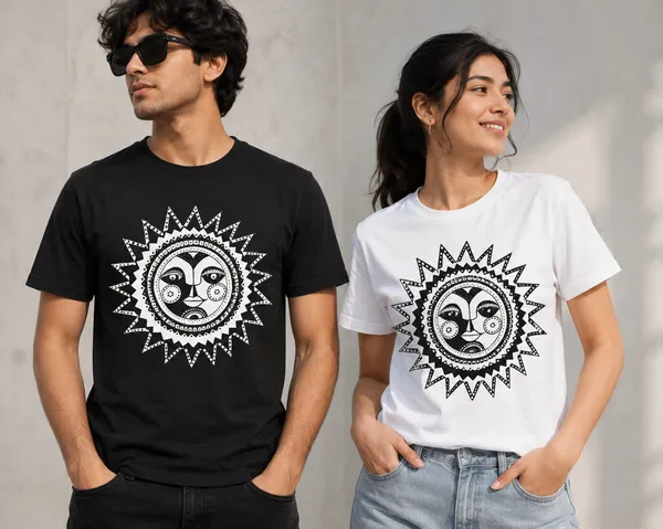 Black_And_White_Graphic_Print_T-Shirts_For_Couples
