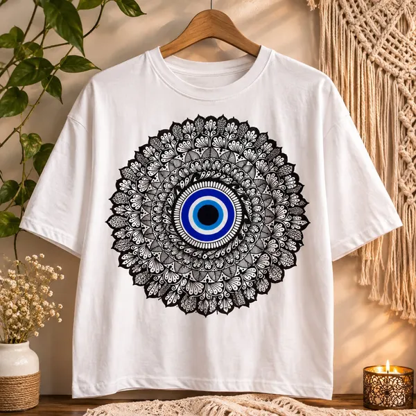 White_Cotton_Regular_Fit_Mandala_Graphic_T-Shirt_For_Women