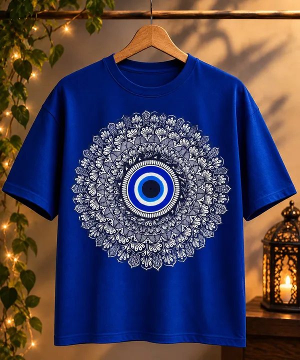 Blue_Cotton_Regular_Fit_Mandala_Graphic_T-Shirt_For_Men