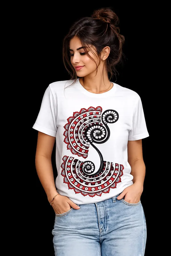 White_Cotton_Regular_Fit_Paisley_Graphic_T-Shirt_For_Women