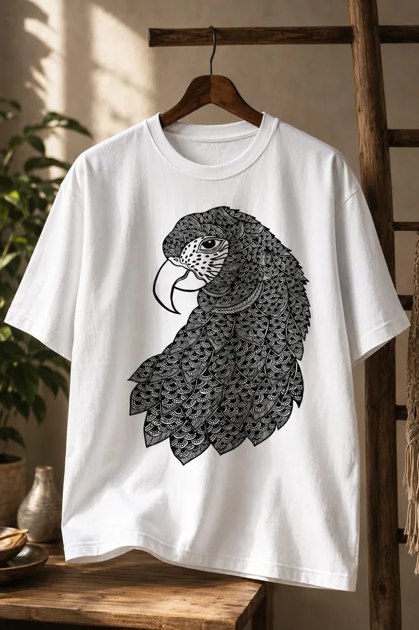White_Graphic_Print_Crew_Neck_T-Shirt_for_Unisex