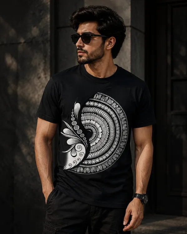 Black_Cotton_Regular_Fit_Floral_Ornamental_Graphic_T-Shirt_For_Men