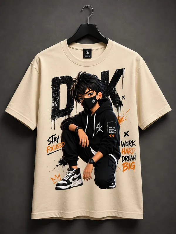 Cream_Cotton_Graphic_Print_Regular_Fit_T-Shirt_For_Men