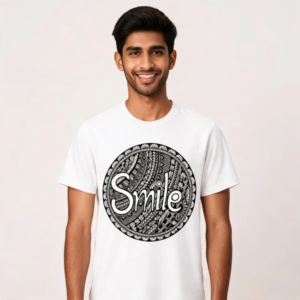 White_Cotton_Regular_Fit_Smile_Graphic_T-Shirt_For_Men