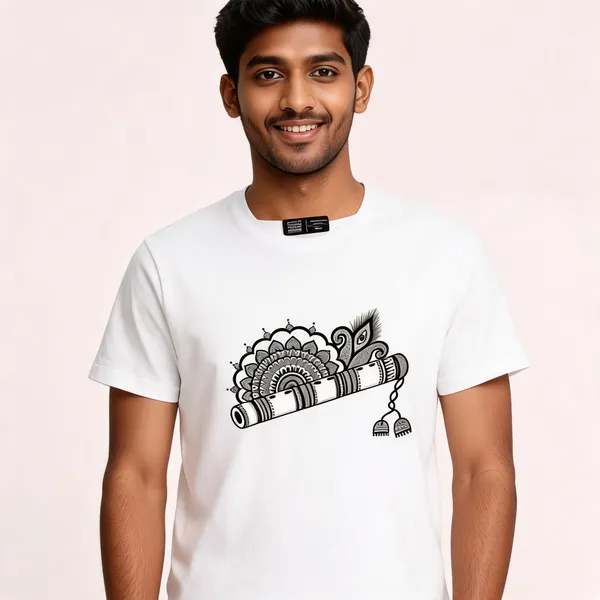 White_Cotton_Regular_Fit_Traditional_Graphic_T-Shirt_For_Men