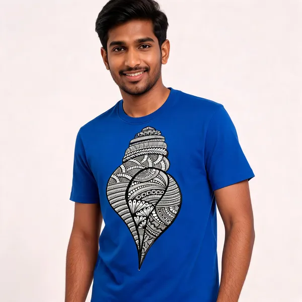 Blue_Cotton_Regular_Fit_Conch_Graphic_T-Shirt_For_Men