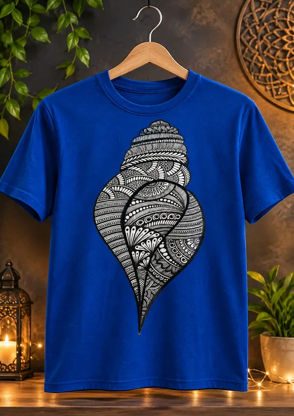 Blue_Cotton_Regular_Fit_Conch_Graphic_T-Shirt_For_Men