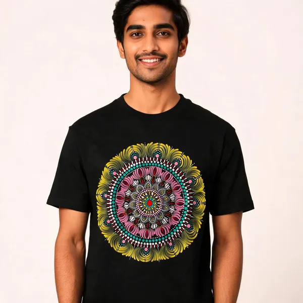 Black_Cotton_Regular_Fit_Multicolour_Mandala_Graphic_T-Shirt_For_Men