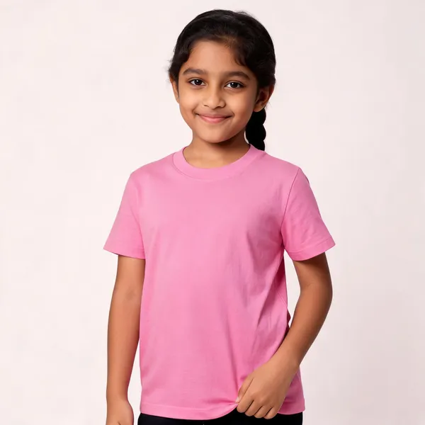 Pink_Cotton_Regular_Fit_T-Shirt_For_Girls