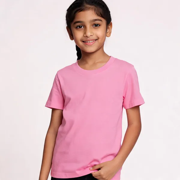 Pink_Cotton_Regular_Fit_T-Shirt_For_Girls